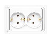 UNIVersal  Валери  Белый Розетка 2-местная с заземляющими контактами 16А 220В СП В0128