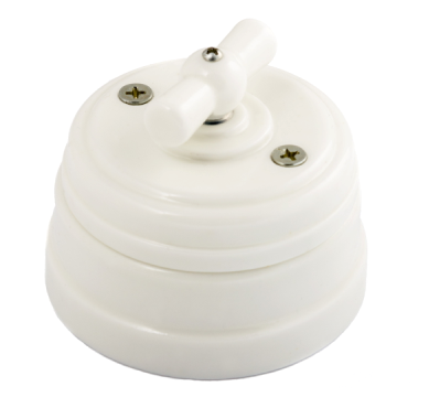 МезонинЪ Белый Выключатель на 4 положения  (1-2кл.) с подъемной рамкой  фарфор. GE70401-01