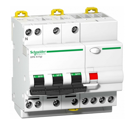 Дифференциальный автомат  4П  40A  6кА  характеристика C 30мA тип A  Schneider Electric DPN N VIGI  A9D32740
