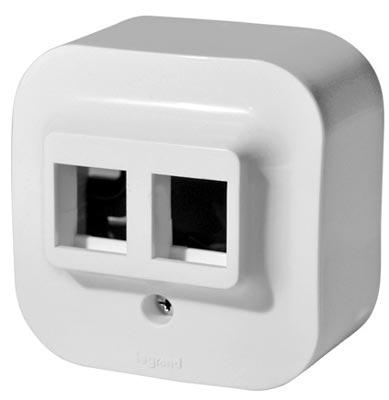 Legrand  Quteo  Белый Розетка 2XRJ45 категория 5е UTP открытая установка 782228